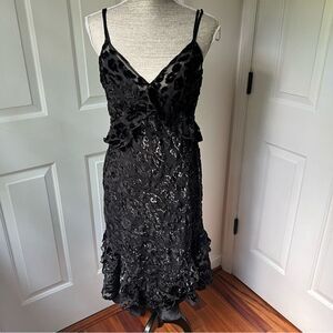 Victoria's Secret Black Sheer Midi Dress/Slip Large